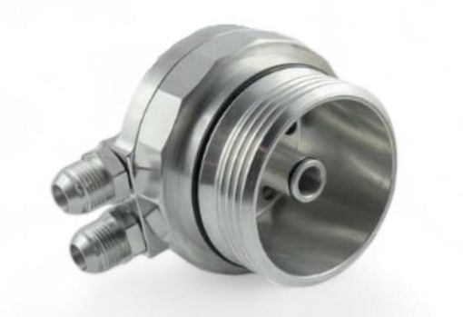 Kuva: CNC Machined Oil Filter Cap with Oil Cooler AN-10 Fittings for VAG 3.0 TDI - 059115389AD