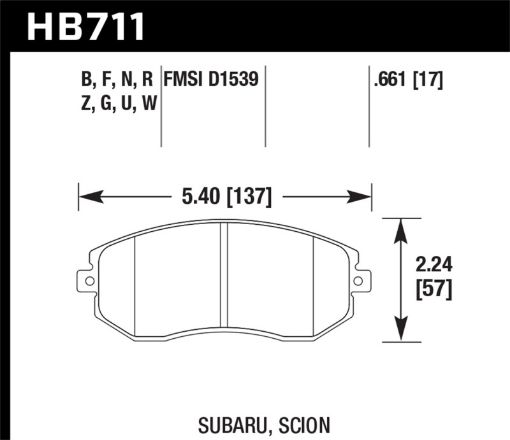 Kuva: Hawk DTC - 80 13 Subaru BRZ13 Legacy 2.5i13 Scion FR - S Front Race Brake Pads