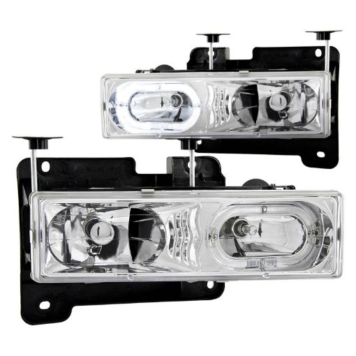 Kuva: ANZO 1988 - 1998 Chevrolet C1500 Crystal Headlights Chrome w Halo