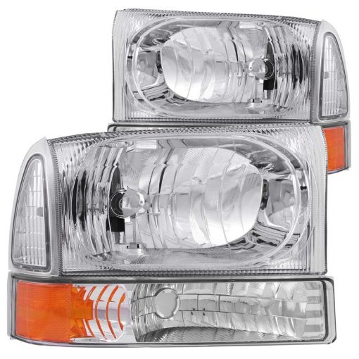 Kuva: ANZO 2000 - 2004 Ford Excursion Crystal Headlights Chrome w Corner Lights 2pc