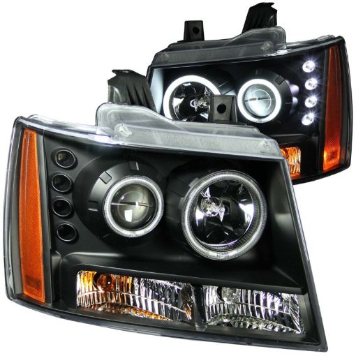 Kuva: ANZO 2007 - 2013 Chevrolet Avalanche Projector Headlights w Halo Black (CCFL)