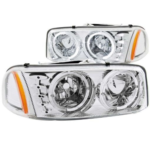 Kuva: ANZO 1999 - 2006 Gmc Sierra 1500 Crystal Headlights w Halo and LED Chrome