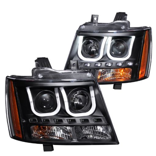 Kuva: ANZO 2007 - 2013 Chevrolet Avalanche Projector Headlights w U - Bar Black