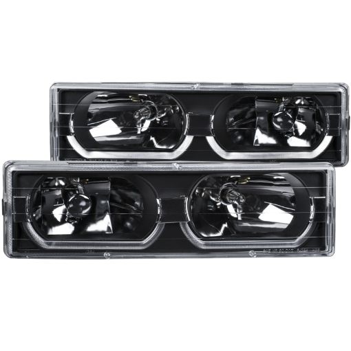 Kuva: ANZO 1988 - 1998 Chevrolet C1500 Crystal Headlights Black w Low - Brow