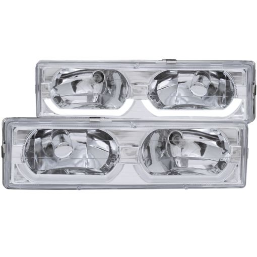 Kuva: ANZO 1988 - 1998 Chevrolet C1500 Crystal Headlights Chrome w Low - Brow