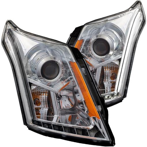 Kuva: ANZO 2010 - 2015 Cadillac Srx Projector Headlights w Plank Style Design Chrome