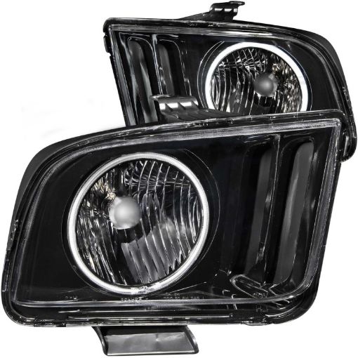 Kuva: ANZO 2005 - 2009 Ford Mustang Crystal Headlights w Halo Black (CCFL)