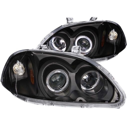 Kuva: ANZO 1996 - 1998 Honda Civic Projector Headlights w Halo Black