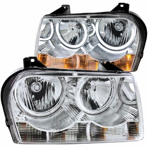 Kuva: ANZO 2005 - 2010 Chrysler 300 Crystal Headlights w Halo Chrome (CCFL)