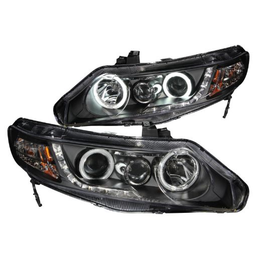 Kuva: ANZO 2006 - 2011 Honda Civic Projector Headlights w Halo Black (CCFL)