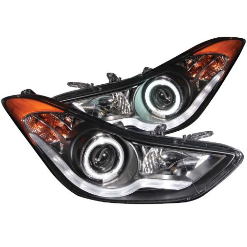 Kuva: ANZO 2011 - 2014 Hyundai Elantra Projector Headlights w Halo Black (CCFL)