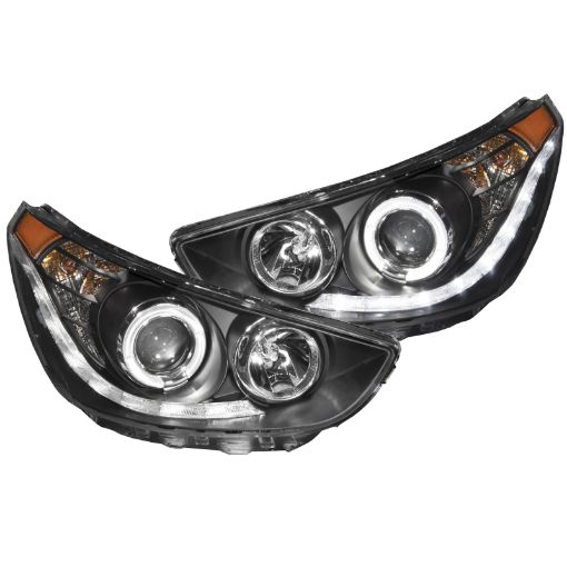 Kuva: ANZO 2012 - 2013 Hyundai Accent Projector Headlights w Halo Black (CCFL)