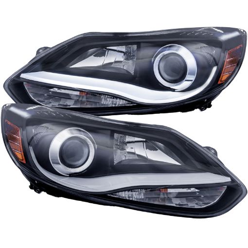 Kuva: ANZO 2012 - 2014 Ford Focus Projector Headlights w Plank Style Design Black