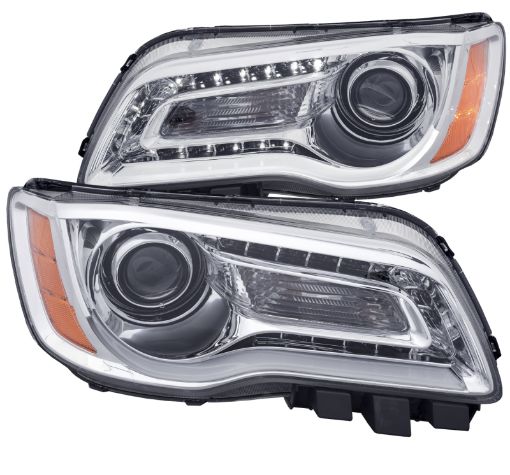 Kuva: ANZO 2011 - 2014 Chrysler 300 Projector Headlights w Plank Style Design Chrome