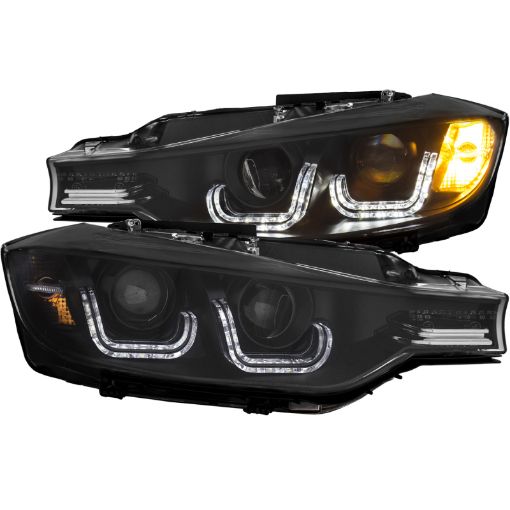 Kuva: ANZO 2012 - 2015 BMW 3 Series Projector Headlights w U - Bar Black