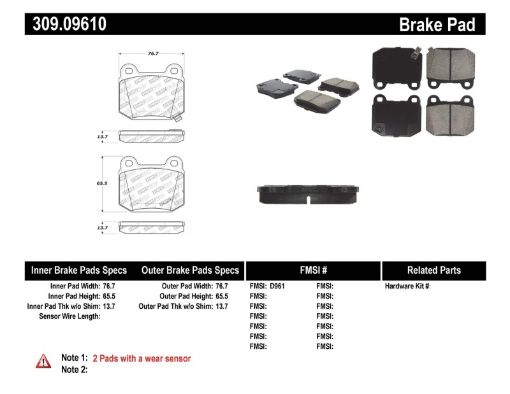 Kuva: StopTech Performance ST - 22 2 - Piston Rear Caliper Brake Pads