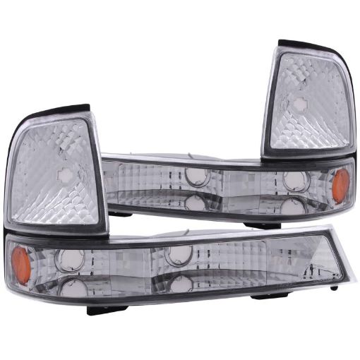 Kuva: ANZO 1998 - 2000 Ford Ranger Euro Parking Lights Chrome w Amber Reflector