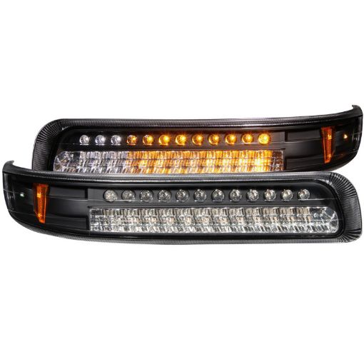 Kuva: ANZO 1999 - 2002 Chevrolet Silverado 1500 LED Parking Lights Black w Amber Reflector