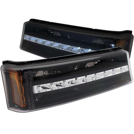 Kuva: ANZO 2003 - 2006 Chevrolet Silverado 1500 LED Parking Lights Black w Amber Reflector