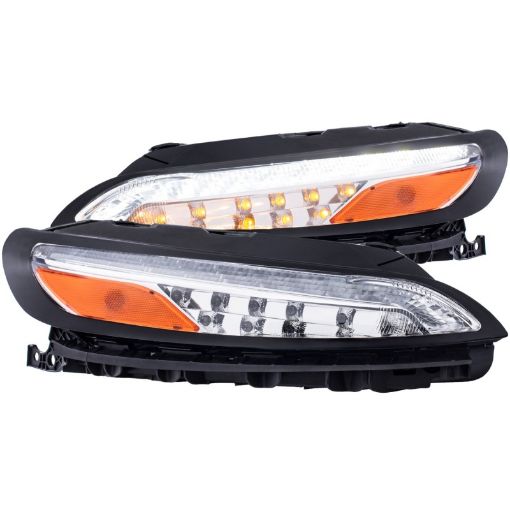 Kuva: ANZO 2014 - 2016 Jeep Cherokee LED Parking Lights Chrome w Amber Reflector