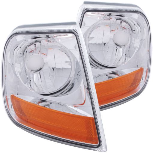 Kuva: ANZO Corner Lights 1997 - 2003 Ford F - 150 HARLEY - DAVIDSON Style Corner Lights Chrome w Amber Rflct