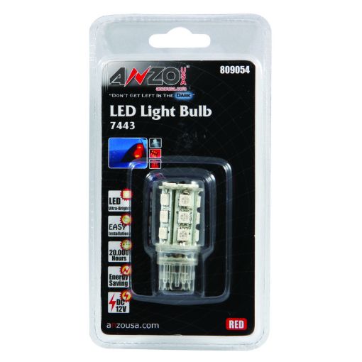 Kuva: ANZO LED Bulbs Universal 7443 Red - 18 LEDs 1 34in Tall