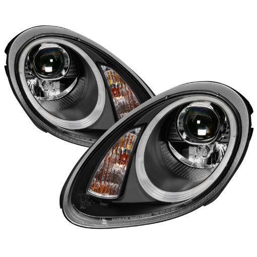 Kuva: Spyder Porsche Cayman 05 - 08 Headlights - Halogen Model Only - DRL LED - Black PRO - YD - P98705 - DRL - BK