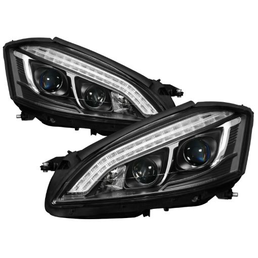 Kuva: Spyder Mercedes W221 S Class 07 - 09 Headlights - HID Model Only - Black PRO - YD - MBW22107 - HID - DRL - BK