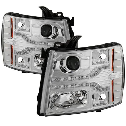 Kuva: Spyder Chevy Silverado 1500 07 - 13 V2 Projector Headlights - LED DRL - Chrome PRO - YD - CS07V2 - DRL - C