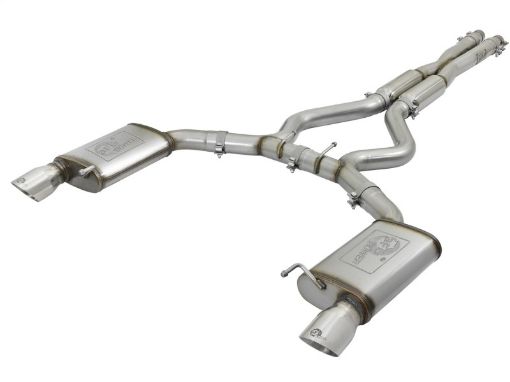 Kuva: aFe MACHForce XP 3in Sport Tone Cat - Back Exhausts w Polished Tips 15 - 17 Ford Mustang V6V8