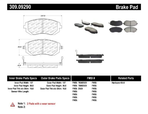 Kuva: Stoptech 03 - 10 Subaru ForesterImpreza 02 - 12 Subaru LegacyOutback Sport Brake Pads - Front