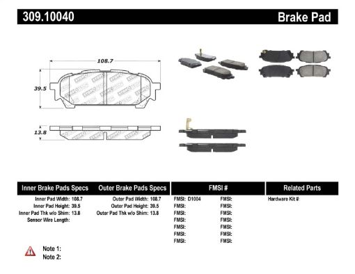 Kuva: StopTech Performance 03 - 05 WRX Rear Brake Pads