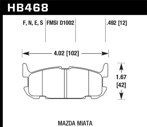 Kuva: Hawk 04 - 05 Mazda Miata HT - 10 Race Rear Brake Pads