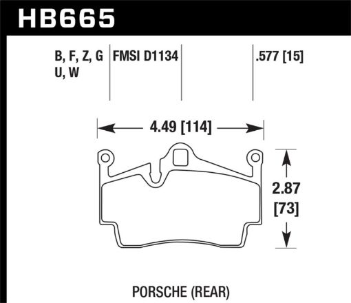 Kuva: Hawk 2012 - 2015 Porsche Boxster DTC - 60 Race Rear Brake Pads