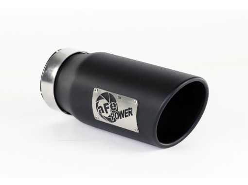 Kuva: aFe Power Diesel Exhaust Tip Black - 4 in In x 5 out X 12 in Long Bolt On (Right)