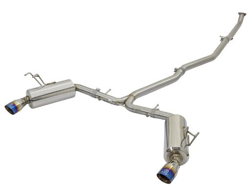 Kuva: aFe POWER Takeda 16 - 17 Honda Civic I4 - 1.5L (t) 2.5 - 2.25in 304 SS CB Dual - Exit Exhaust Blue Tips