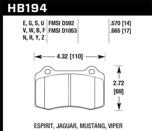 Kuva: Hawk 2010 Camaro SS HPS Street Rear Brake Pads