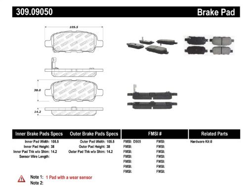 Kuva: StopTech Performance 602 - 08 350z 01 - 08 G35 Rear Brake Pads