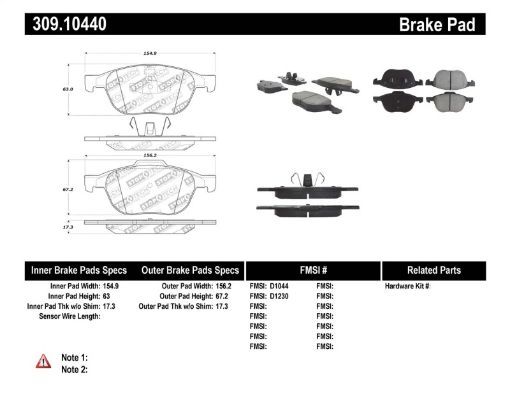 Kuva: StopTech Performance 04 - 09 Mazda 3 Front Brake Pads