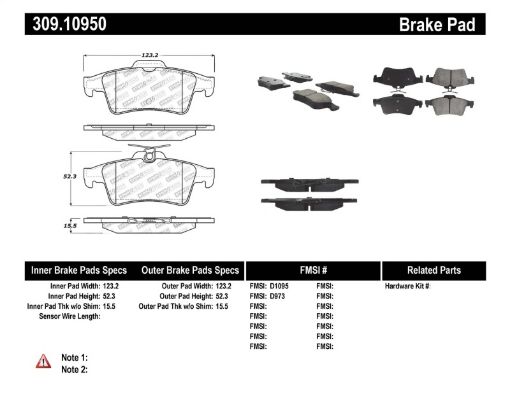 Kuva: StopTech Performance 07 - 09 Mazdaspeed3 06 - 07 Mazdaspeed6 06 - 07 Mazda3 Rear Brake Pads