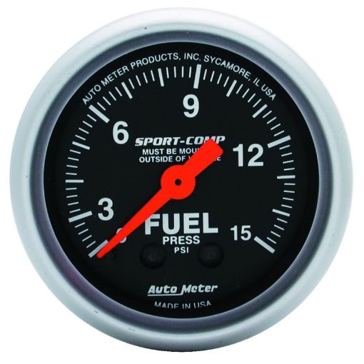 Kuva: Autometer 2 - 116in 0 - 15 PSI Mechanical Sport - Comp Fuel Pressure Gauge