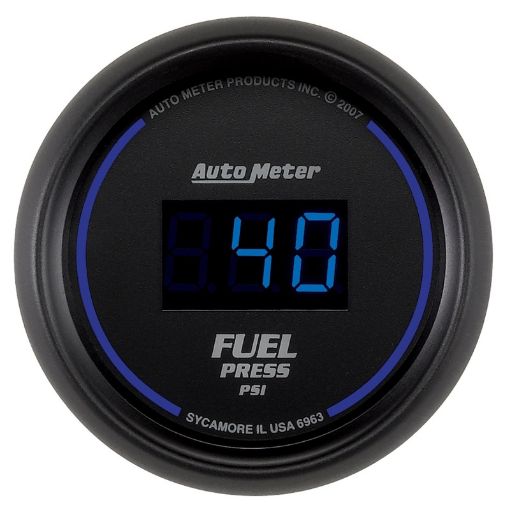 Kuva: Autometer 52.4mm 1 - 100 PSI Black Digital Fuel Pressure Gauge