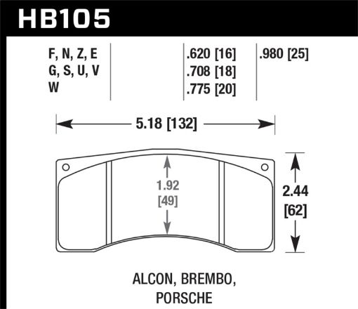 Kuva: Hawk BremboAlcon DTC - 60 Race Brake Pad Sets