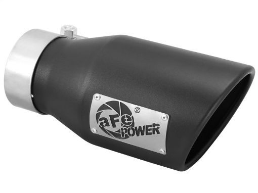 Kuva: aFe Power Gas Exhaust Tip Black - 3 in In x 4.5 out X 9 in Long Bolt On (Black)