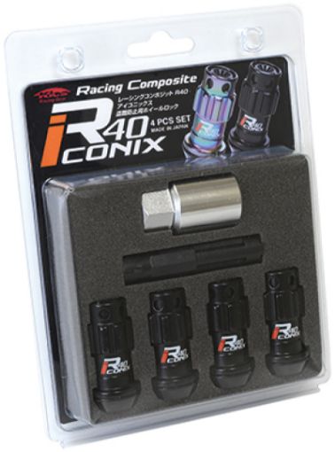 Kuva: Project Kics 12X1.50 R40 Iconix Black Lug Nut Lock Set - 4