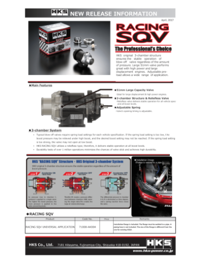 Kuva: HKS RACING SQV UNIVERSAL BOV