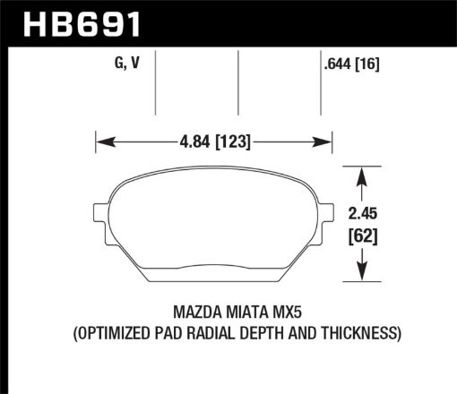 Kuva: Hawk 06 - 14 Mazda MX - 5 DTC - 60 Race Front Brake Pads