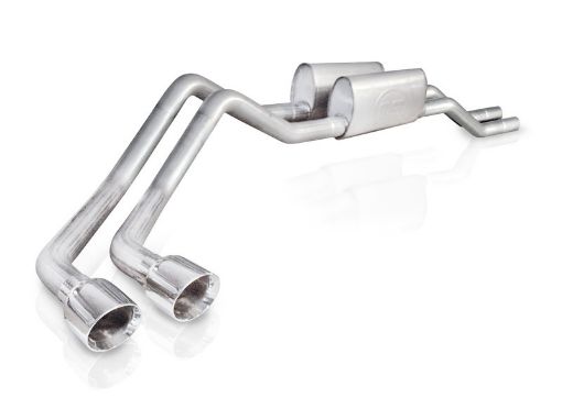 Kuva: Stainless Works 2004 - 08 F150 5.4L Exhaust 2 - 12in Chambered Mufflers Behind Passenger Tire Exit