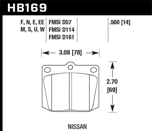 Kuva: Hawk 75 - 78 Nissan 280Z Black Race Front Brake Pads