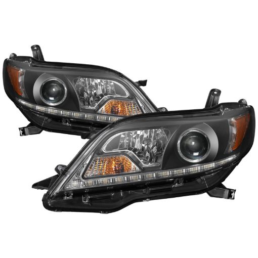 Kuva: Spyder Toyota Sienna 2011 - 2014 Projector Headlights - DRL LED - Black PRO - YD - TSEN11 - DRL - BK